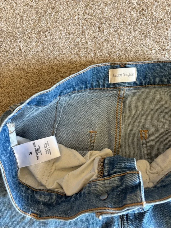 Favorite Daughter The Mischa Raw Hem Super High Waist Wide Leg Jeans - Picture 2 of 5